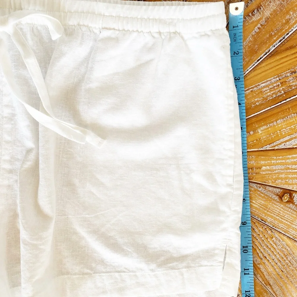 NWT Victoria’s Secret Drawstring Waist Linen Cover-up Shorts in White - Picture 9 of 13